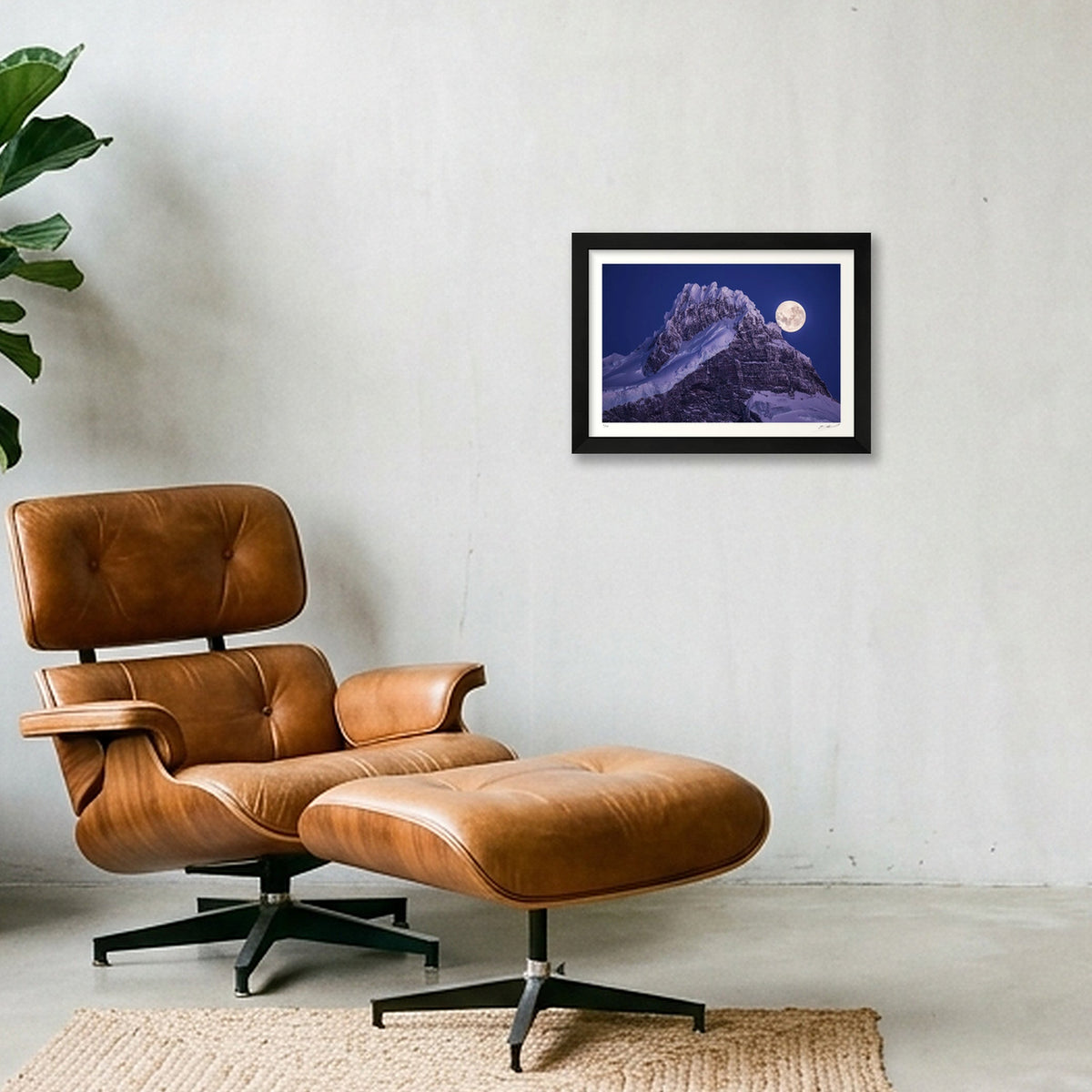 5 - Ice moon_40x60 — A4 (30×21cm, 12×8") Black Frame