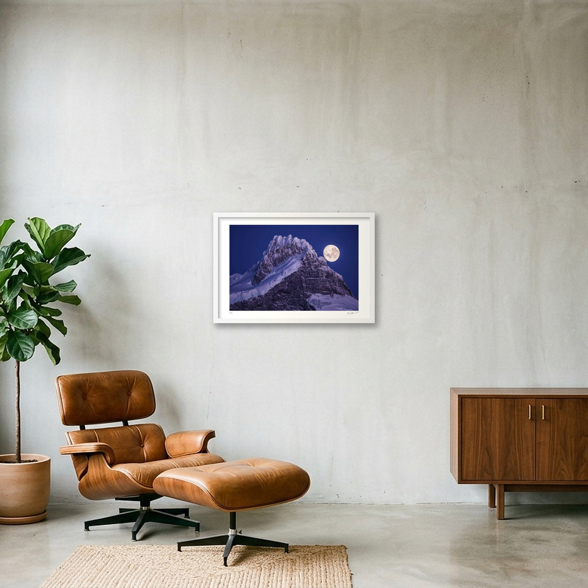 5 - Ice moon_40x60 — 60×40cm, 24×16" White Frame